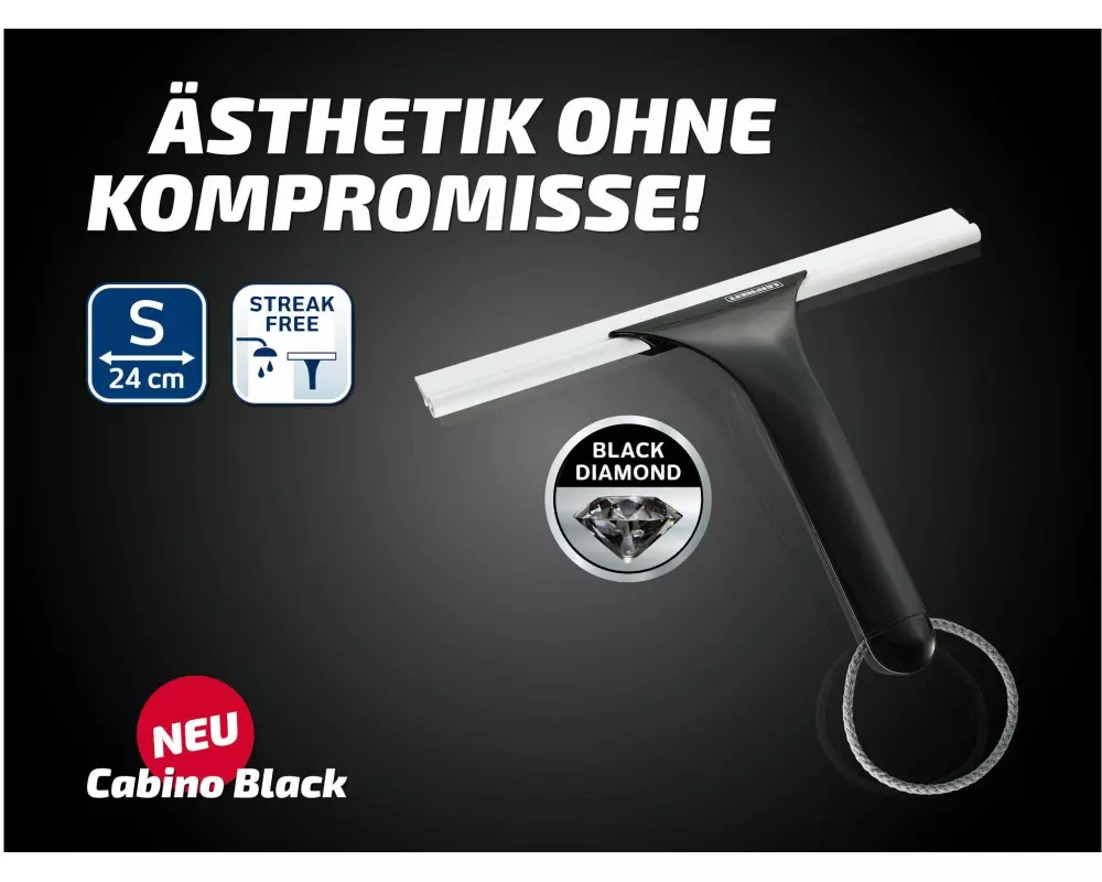 Leifheit Duschkabinenabzieher Cabino Black Schwarz/Weiss