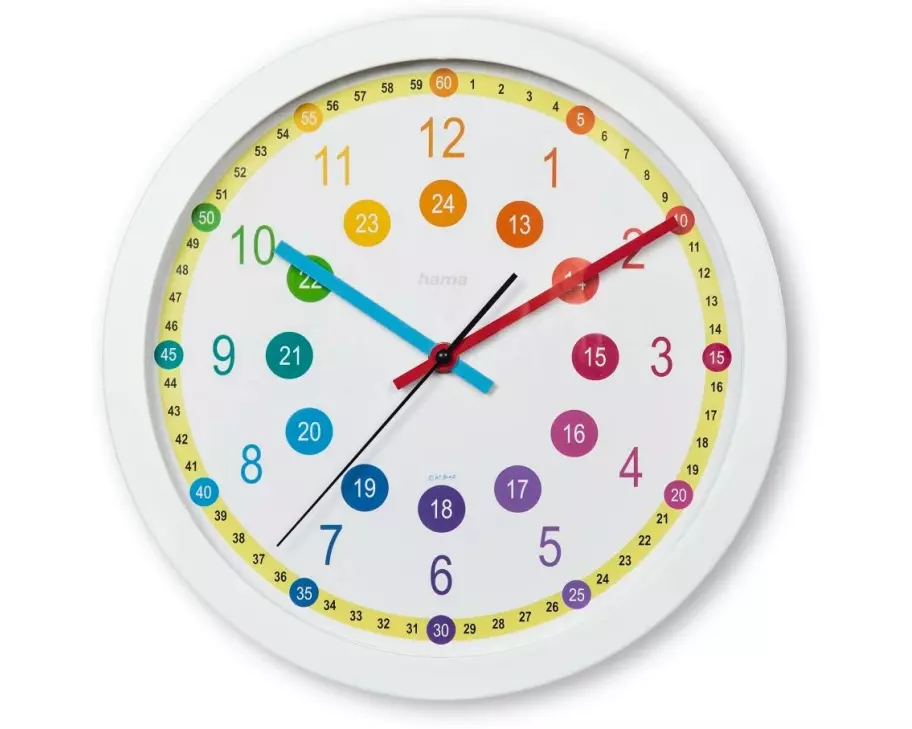 Hama Wanduhr Sal Ø 30 cm, Mehrfarbig/Weiss