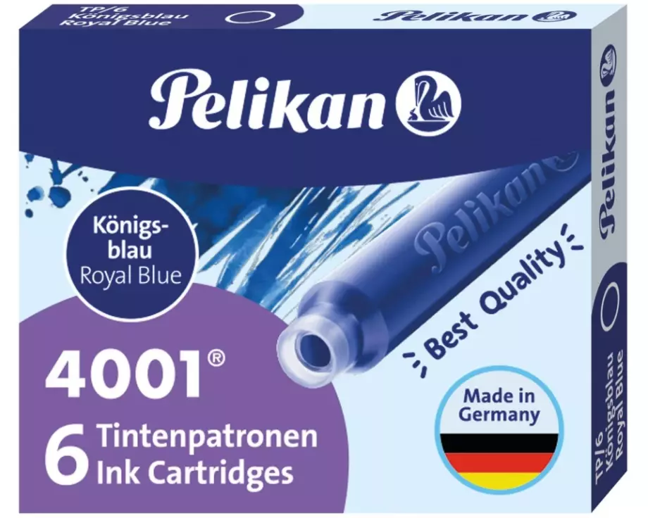 Pelikan Tintenpatrone 4001 Königsblau, 6 Stück