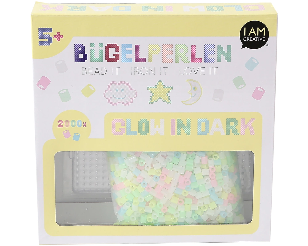 I AM CREATIVE Bügelperlen 4012.48 nachtleuchtend, 2000 Stück
