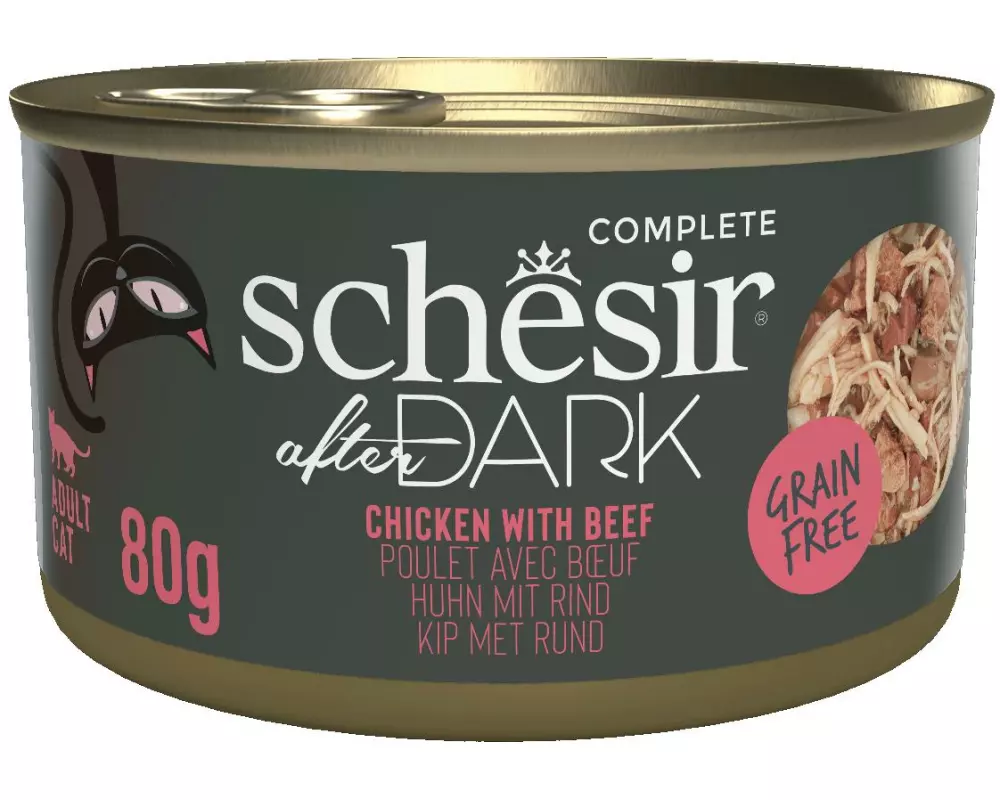 Schesir Nassfutter after Dark Complete Brühe Huhn mit Rind, 80 g