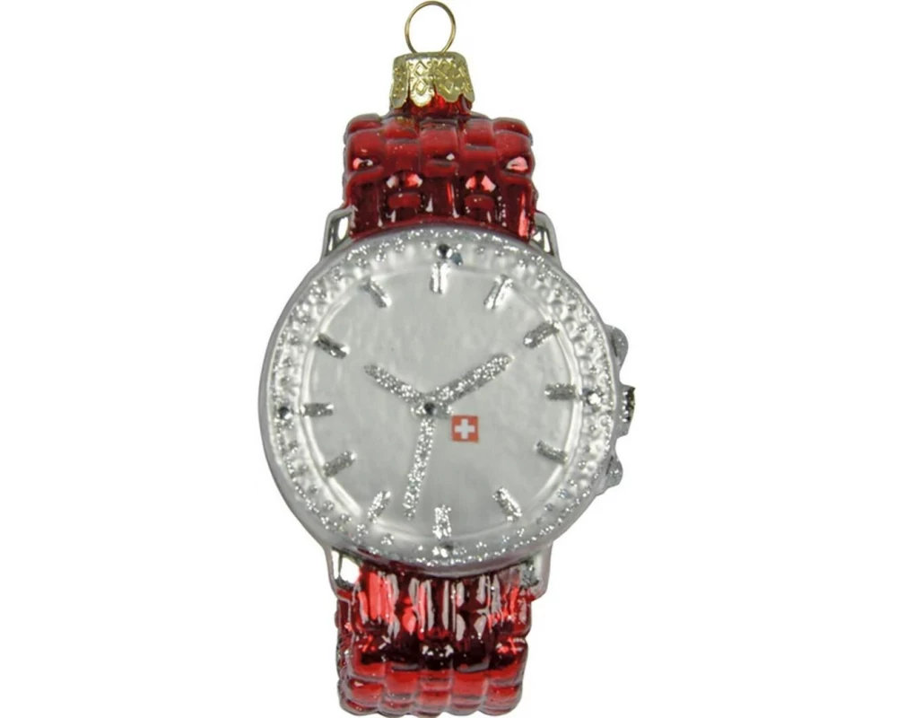 creanorm Weihnachtskugel Armbanduhr Rot