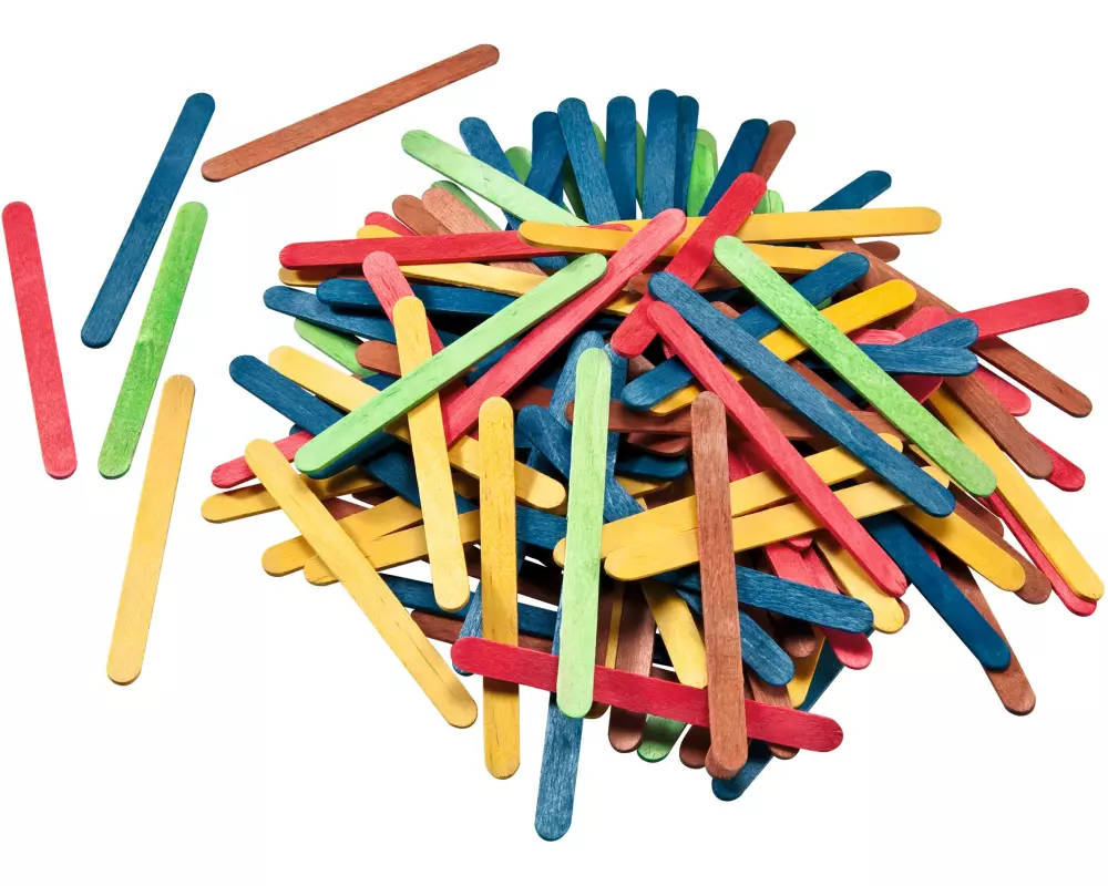 Folia Holzartikel Stäbchen Mehrfarbig, 500 Stück