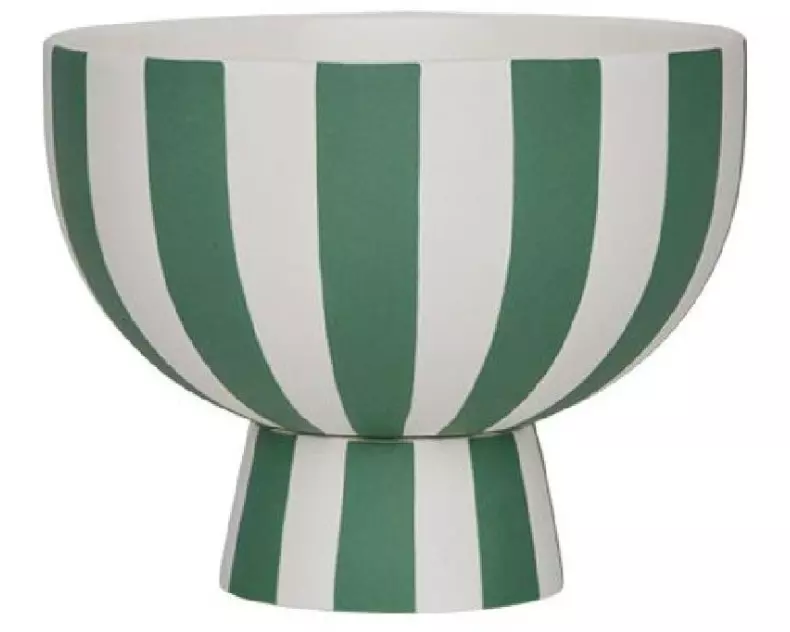 OYOY Dekoschale Toppu Mini Ø 12.6 cm, Grün/Weiss