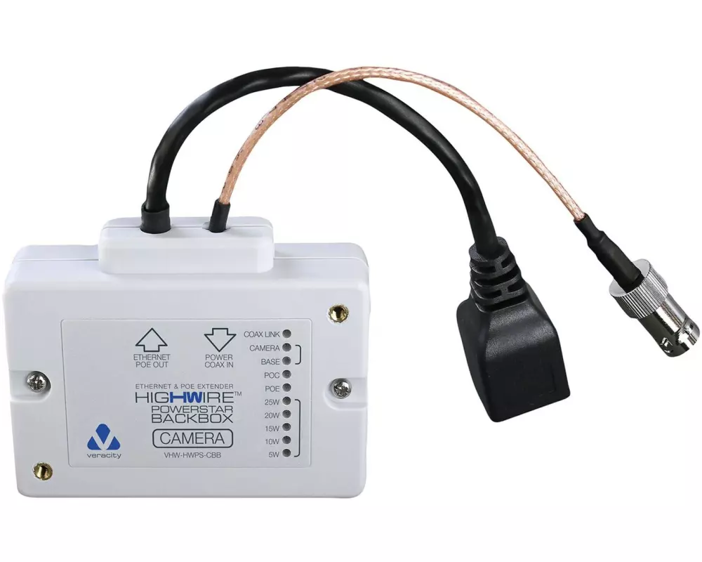 Veracity PoE+ Converter HIGHWIRE Powerstar Backbox
