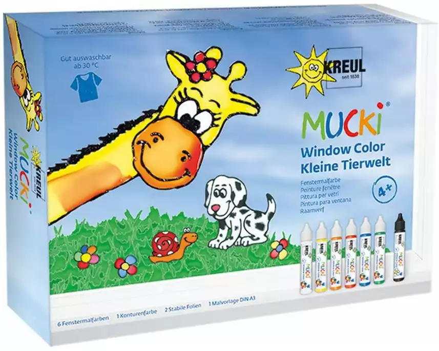 Kreul Fensterfarbe Window Color Mucki Set 7 Stück je 29 ml
