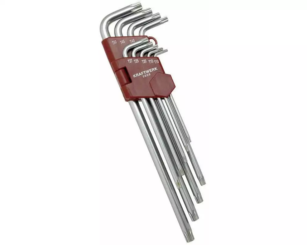 Kraftwerk Winkelschlüssel-Set T10-T50 Torx, Extra lang