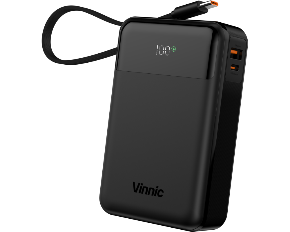 VINNIC DAMAVAND 2 PB,65W VPPB-HV65WG1-20BK PD, 20k mAh,Built-in-Cables
