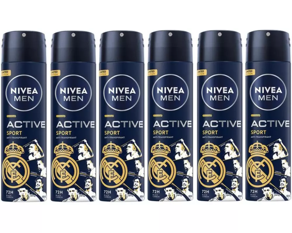 NIVEA MEN Deo Spray Active Male Real Madrid 6 x 150 ml
