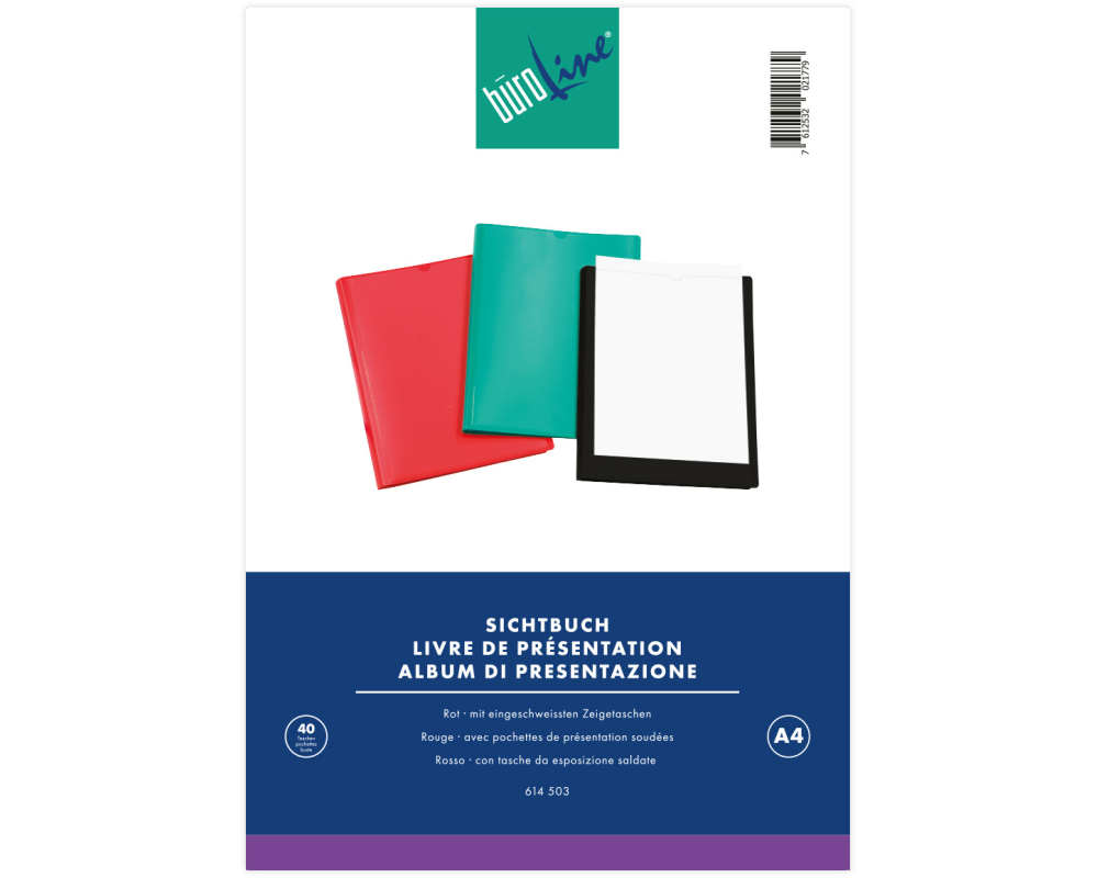 BÜROLINE Sichtbuch A4 094282-04 rot 40 Taschen