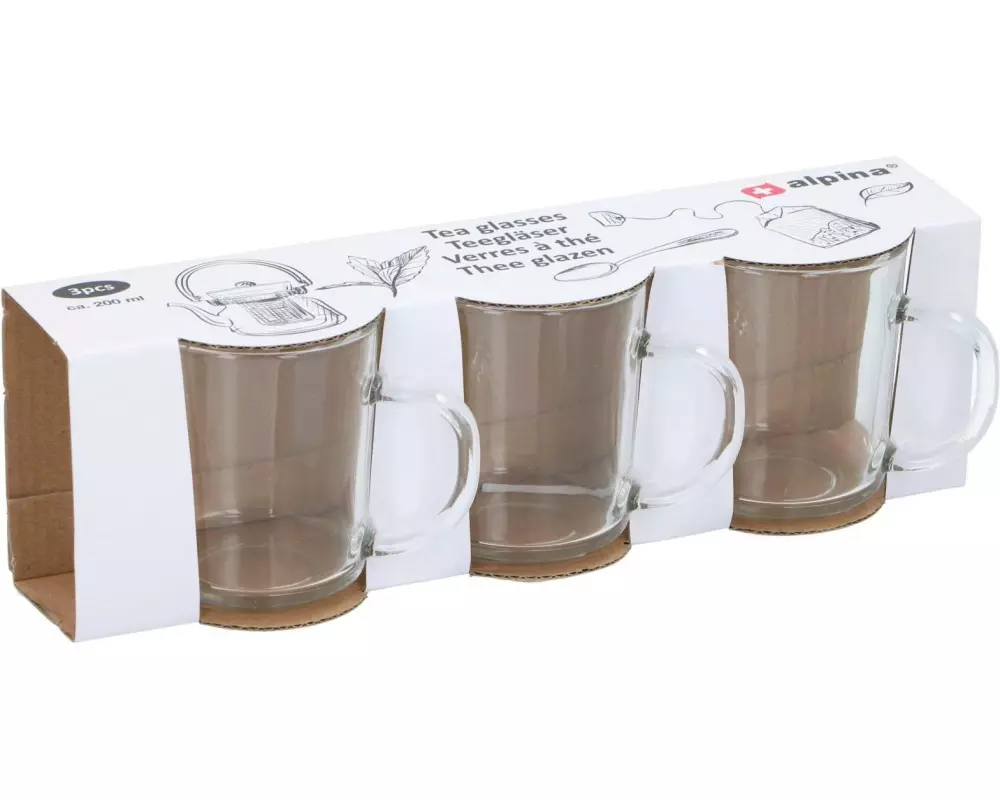 alpina Teeglas 3 Stück, Transparent