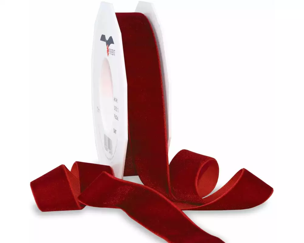 Pattberg Geschenkband Samt 25 mm x 10 m, Bordeaux