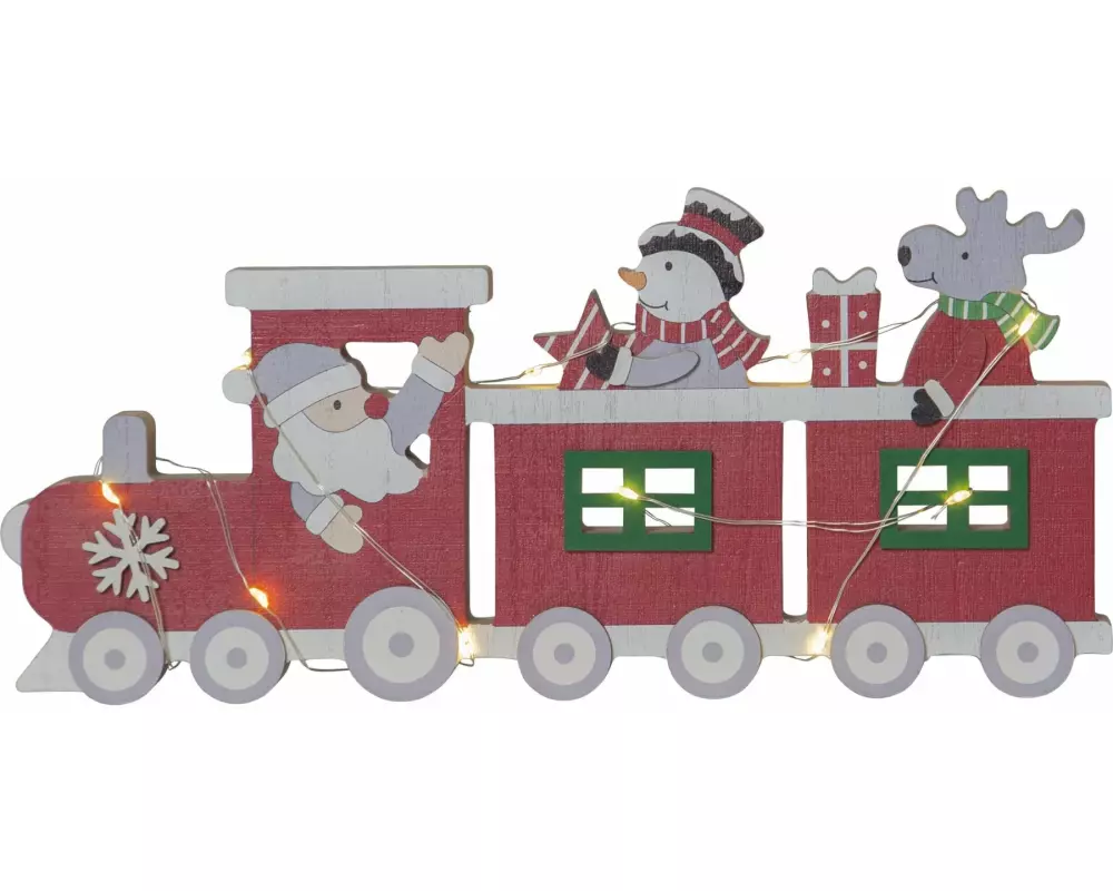 Star Trading LED-Figur Billy, Zug mit Weihnachtsmann