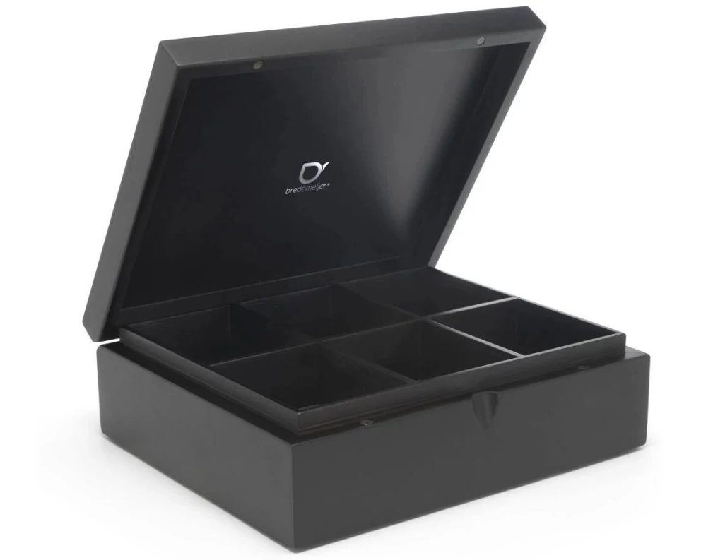 Bredemeijer Teebeutel-Box 6 Fächer, Schwarz