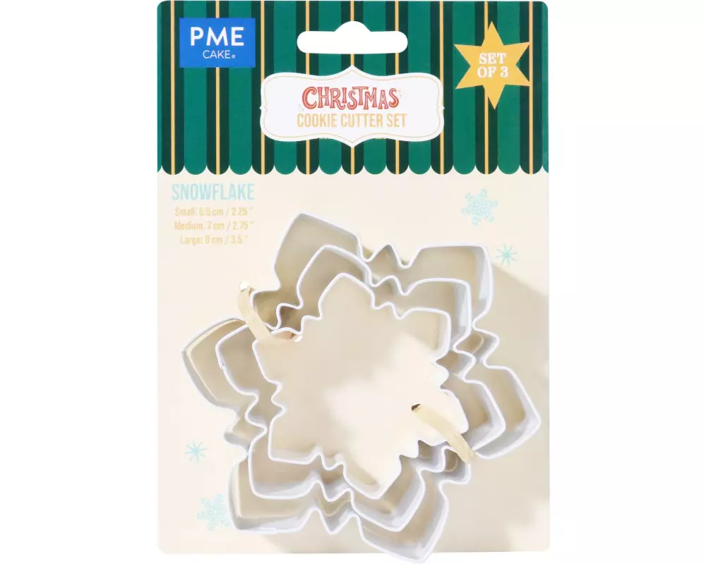 PME Guetzli-Ausstecher Schneeflocke 3 Stück Weiss