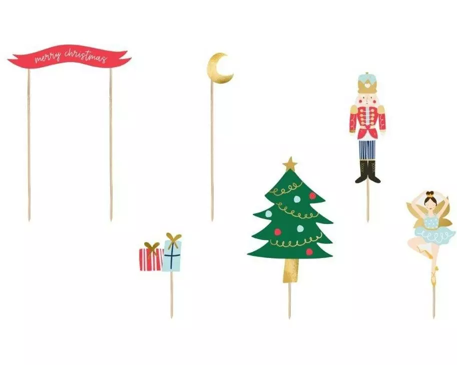 Partydeco Caketopper Nussknacker 8.5-19 cm, 6 Stk.
