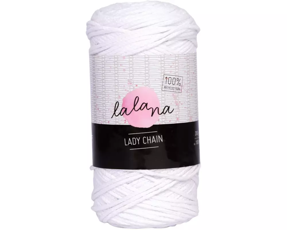 lalana Wolle Lady chain 200 g, Weiss