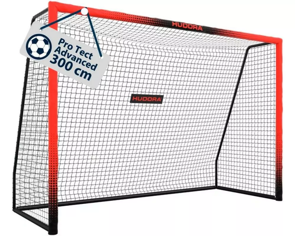 Hudora Fussballtor Pro Tect 300 Advanced schwarz/rot