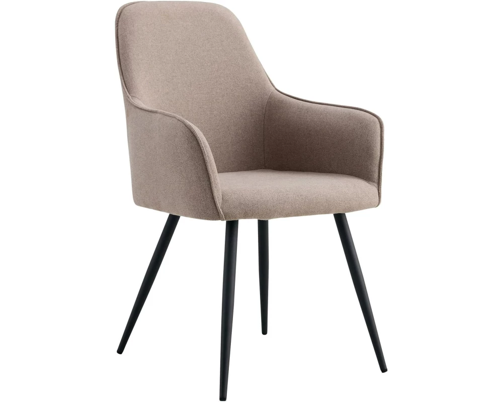 House Nordic Stuhl Harbo 65 x 57 x 87, Schwarz/Stone Gray, 2 Stück