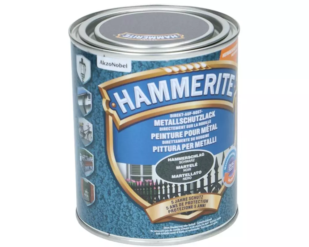 Hammerite Metall-Schutzlack HS Schwarz, 750 ml