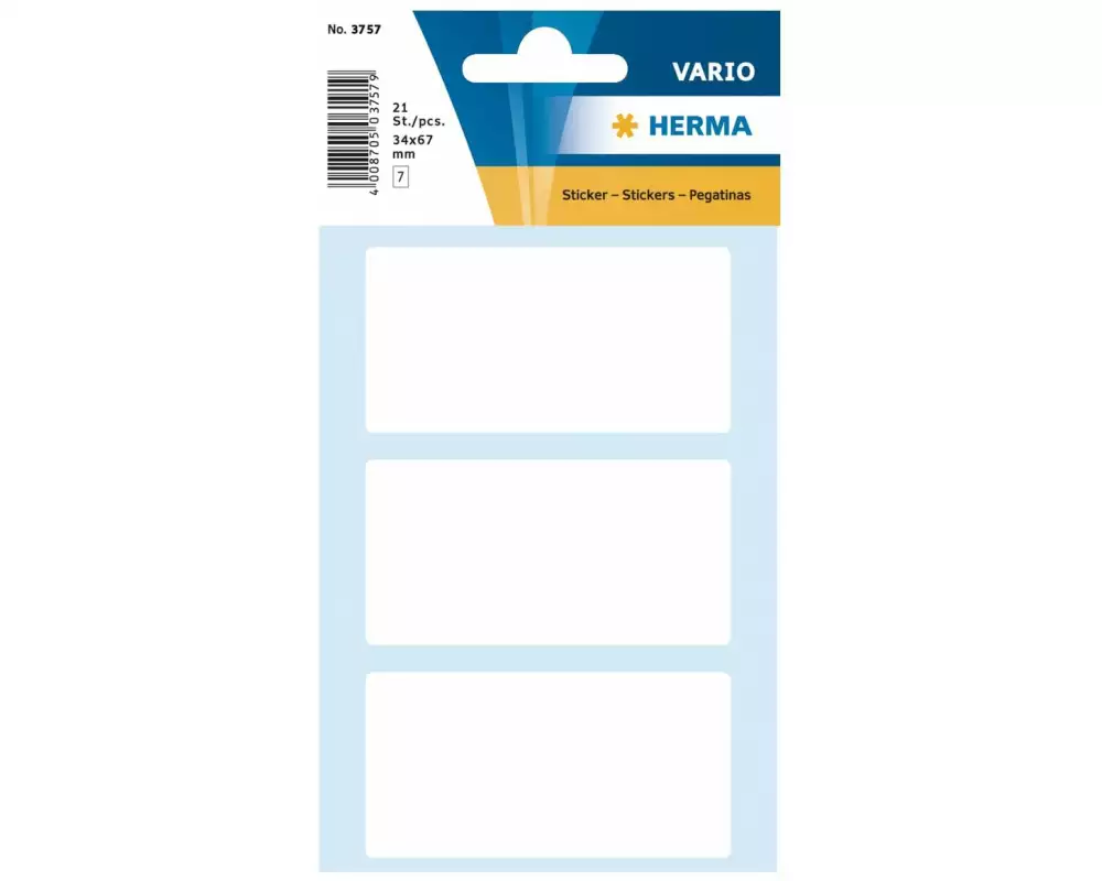 Herma Stickers Vielzweck-Etiketten 3.4 x 6.7 cm, 21 Etiketten