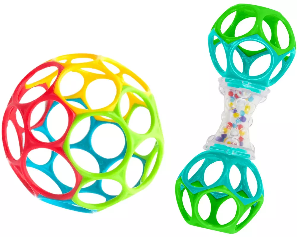 Oball Beschäftigungsspielzeug Easy-Grasp Toy, Orange / Teal