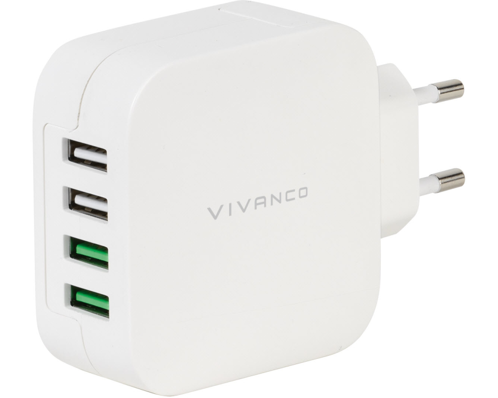 VIVANCO USB Ladegerät mit Smart-IC 37564 4 ports