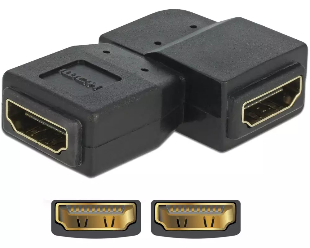 Delock Adapter 90° links HDMI - HDMI