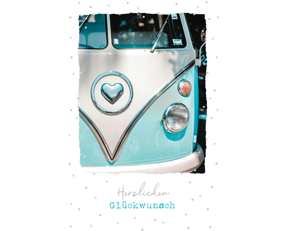 ABC Geburtstagskarte B6 52264 Bus mit Herz