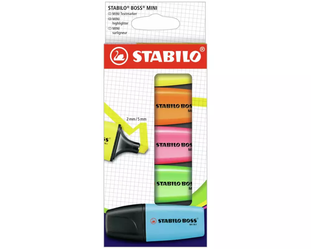 STABILO Textmarker Boss Mini 5 Stück, Kartonetui