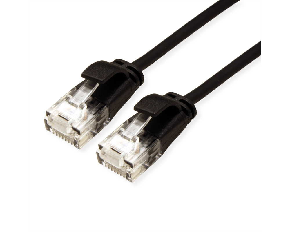 ROLINE GREEN UTP Patchkabel Cat.6A (Class EA), LSOH, slim, schwarz, 5 m
