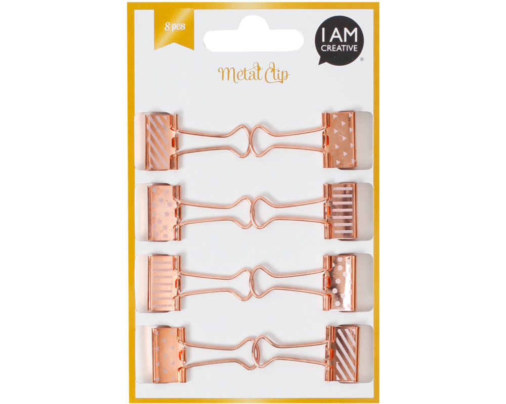 I AM CREATIVE Shiny Metallclip, 4087.467 roségold 8Stück /Set