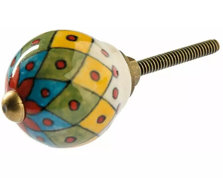 Tranquillo Möbelgriff handgemacht, Ø 3 cm, Mehrfarbig/Gold