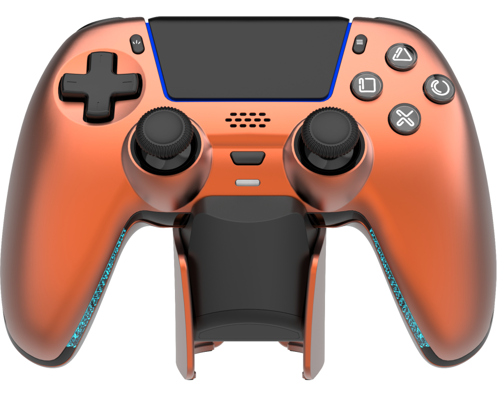 DELTACO Wireless Controller PS5 GAM-199-ORANGECOPPER with charging dock, Orange