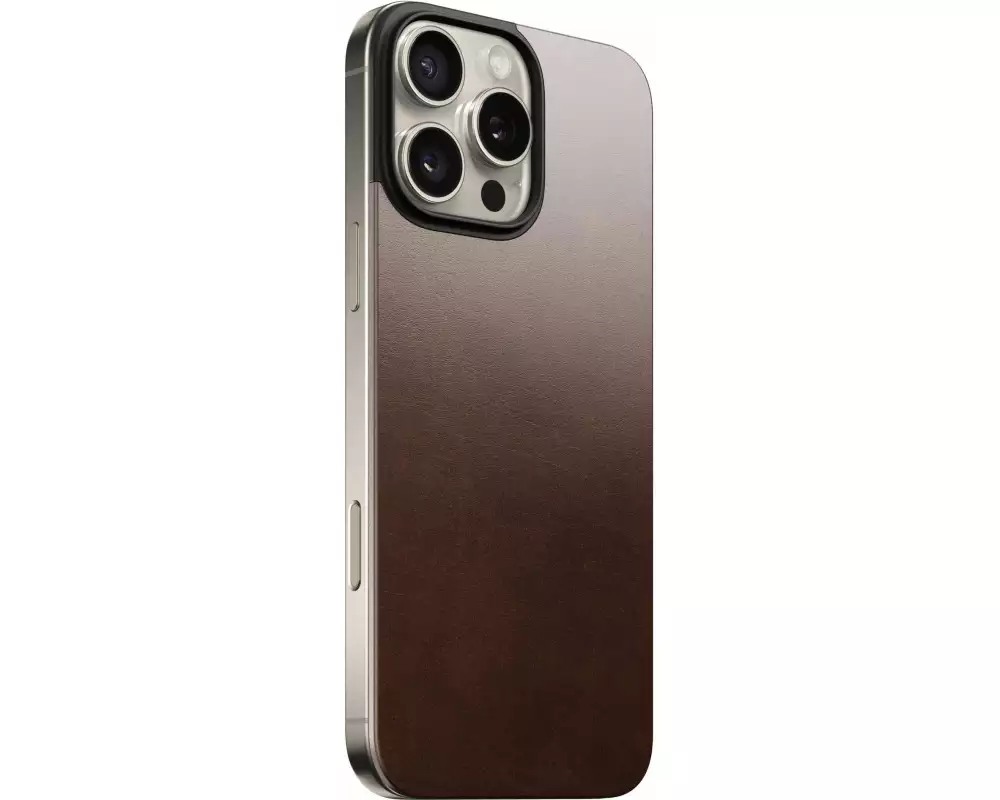 Nomad Back Cover Magnetic Leather iPhone 16 Pro Max Rostbraun