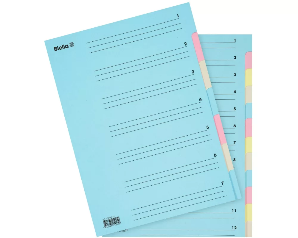 Biella Ordnungsmappe A4 mit 7 Fächer, Blau