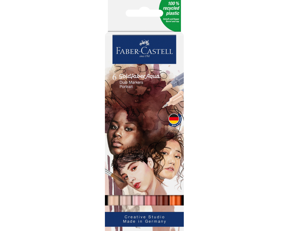 FABER-CASTELL Goldfaber Dual Marker 164523 Portrait, 6 couleurs