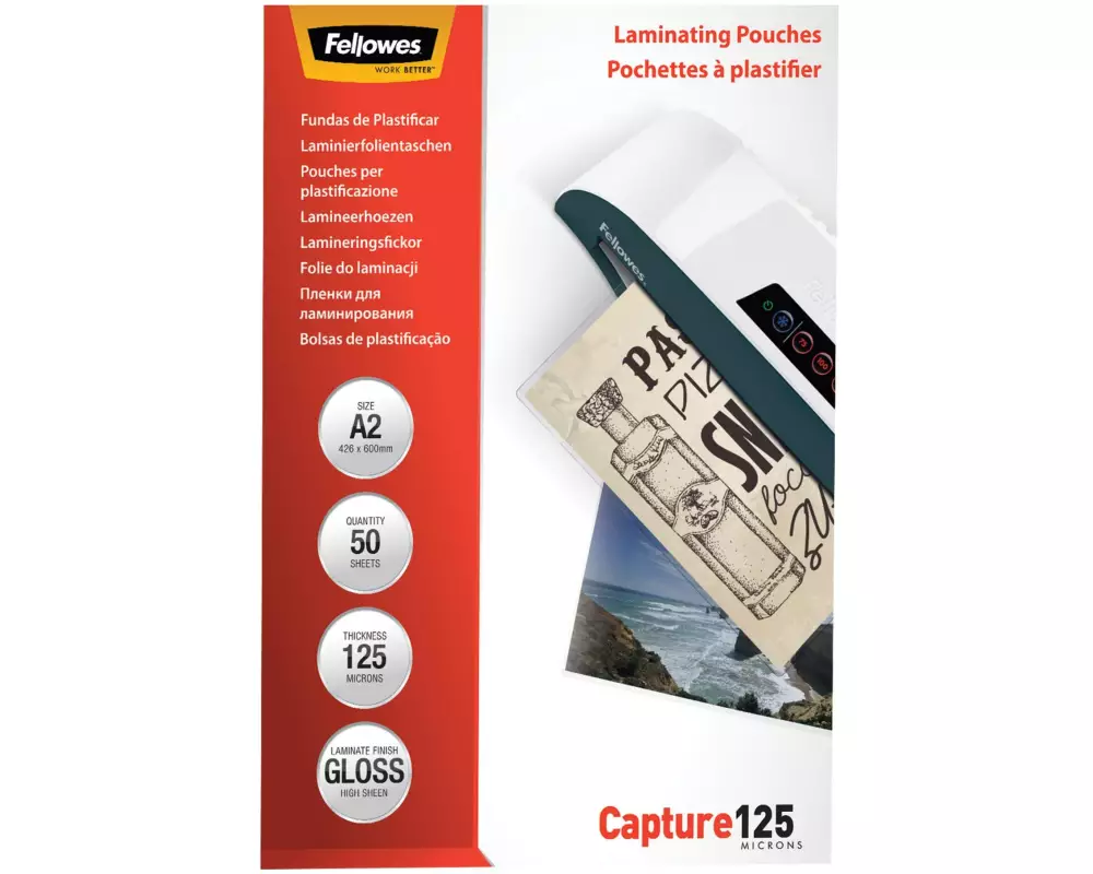 Fellowes Laminierfolie A2, , 50 Stück, Glänzend