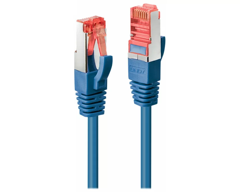 LINDY Patch Cable, Cat6, S/FTP, RJ45-RJ45, 0,5m, blue