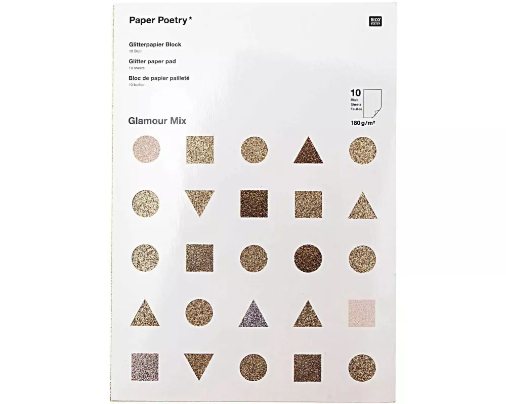 Rico Design Glitzerpapier Paper Poetry Glamour Mix 10 Blatt