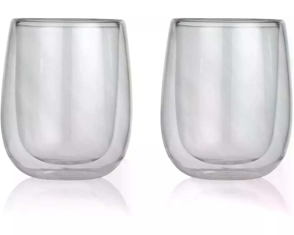 GOURMETmaxx Latte Macchiato Becher 350 ml, 2 Stück, Transparent