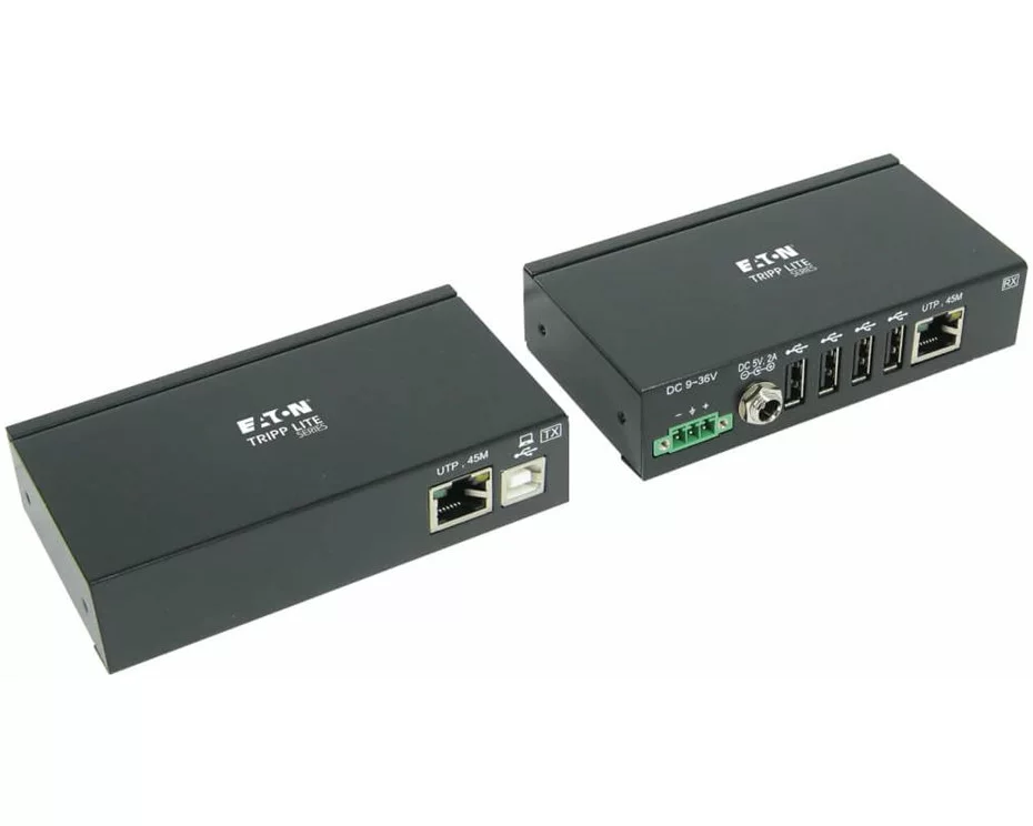 EATON TRIPPLITE 4-Port, Industrial, USB, over, Cat6, Extender, ESD, Protection, PoC, USB, 2.0, Mountable, 150ft., 45.72m, TAA