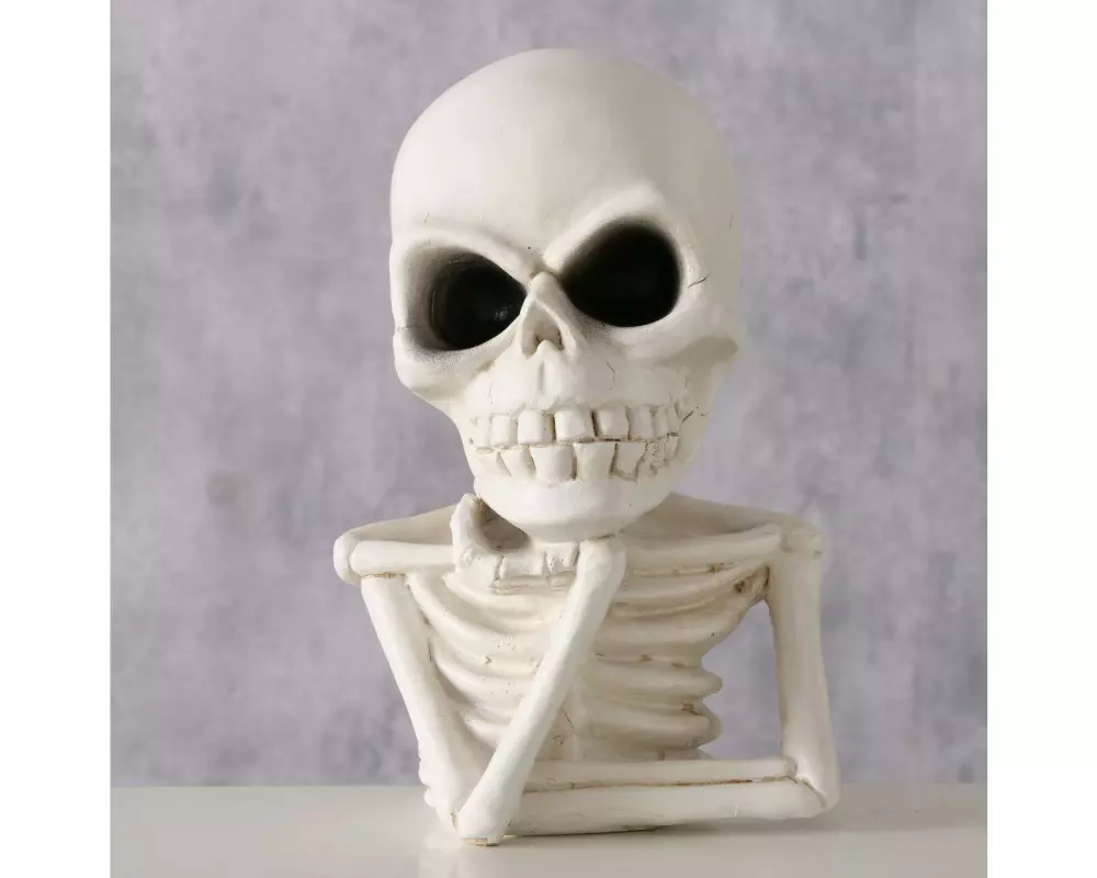 Boltze Aufsteller Skull 17 cm, Weiss