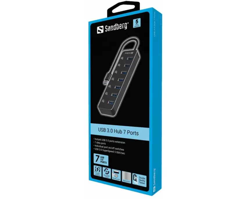 SANDBERG USB 3.0, Hub, 7 Ports