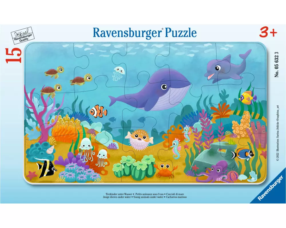 Ravensburger Puzzle Tierkinder unter Wasser 15 Teile