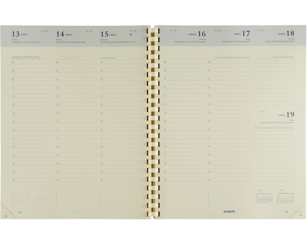 BREPOLS Agenda Concorde 2026 0.240.9900 1W/2S Ersatz chamois 21x27cm