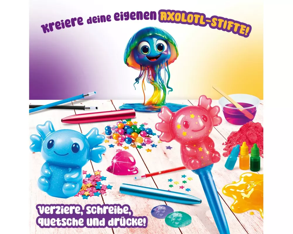Lisciani Squish Stifte DIY Set Axolotl-Dekoration