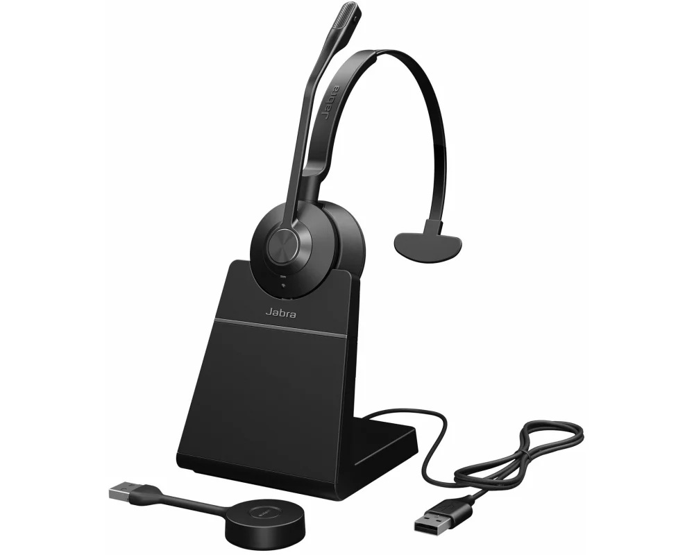 Jabra Engage 55 SE, Mono headset, UC Link 400a, DECT adapter, USB-A Engage 55 SE Deskstand, 1.2m USB-C to USB-A Cable,