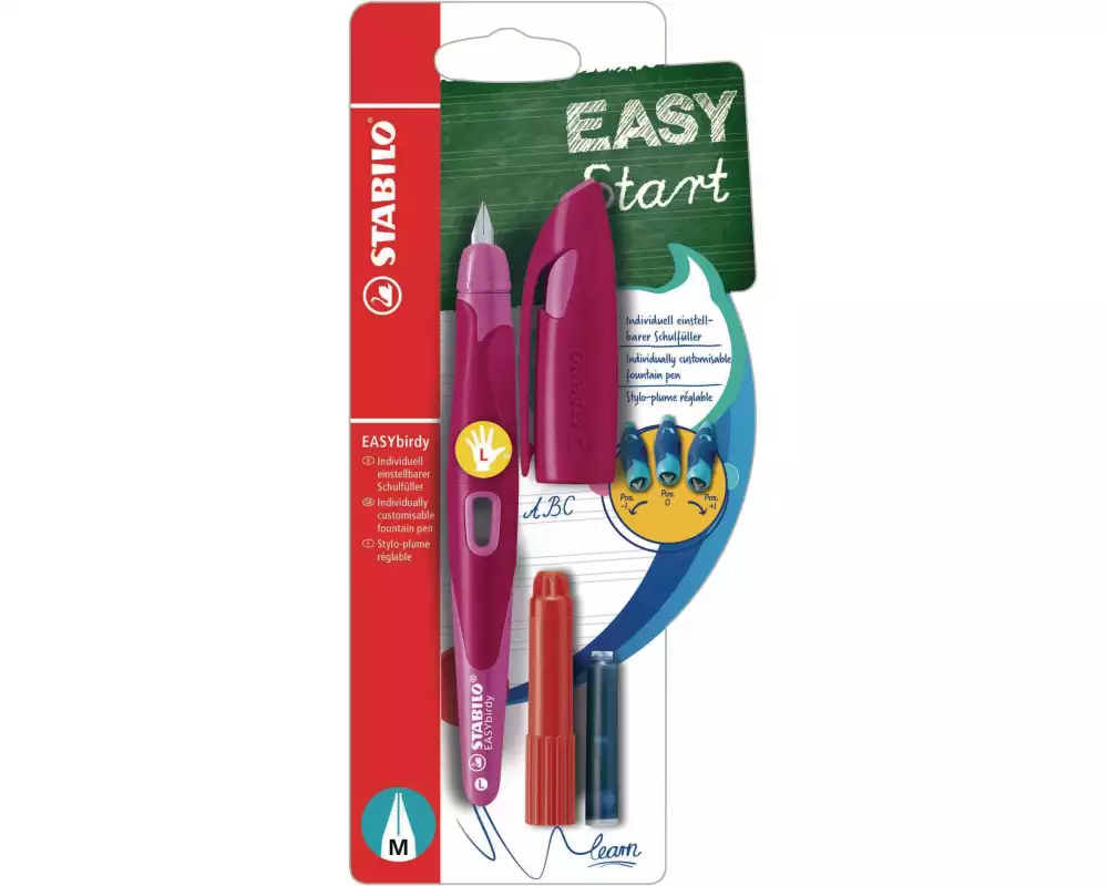 STABILO Füllfederhalter Easybirdy Medium (M), Linkshänder, Pink