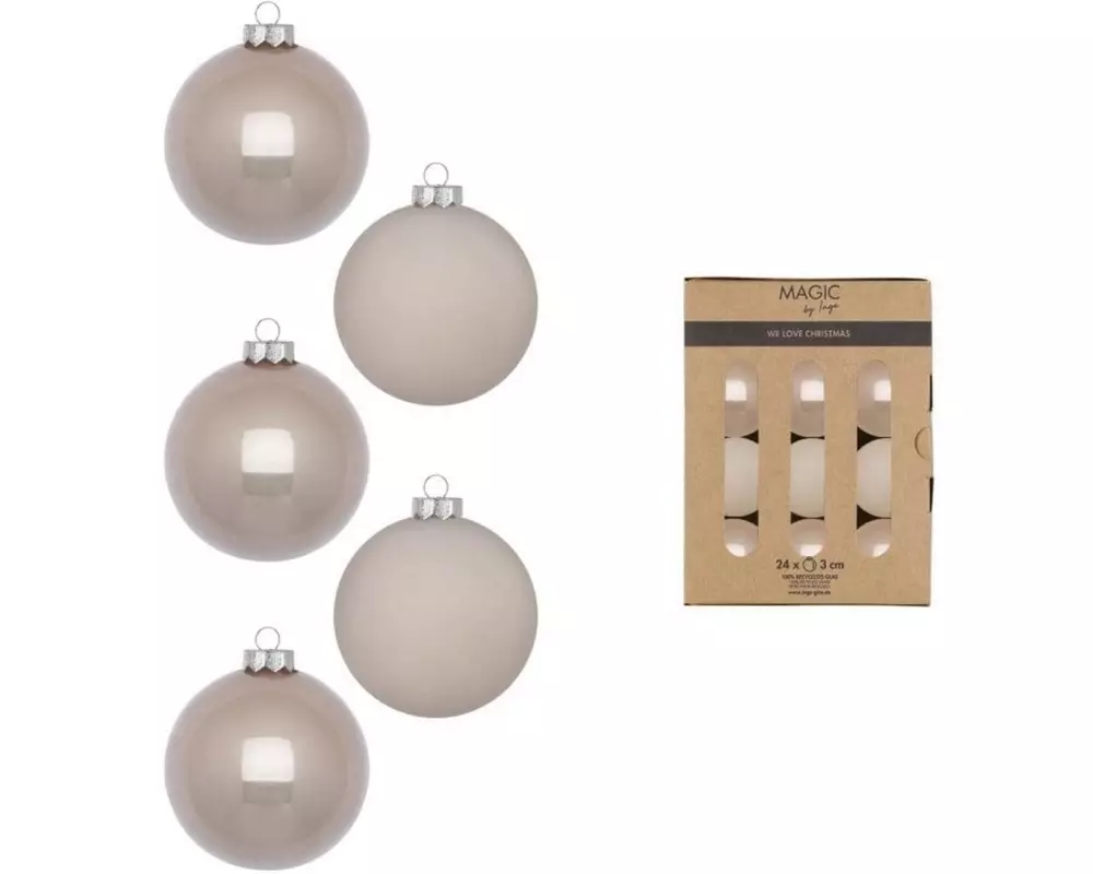 INGES CHRISTMAS DECOR Weihnachtskugel Fine Alabaster 34 Stück, Beige